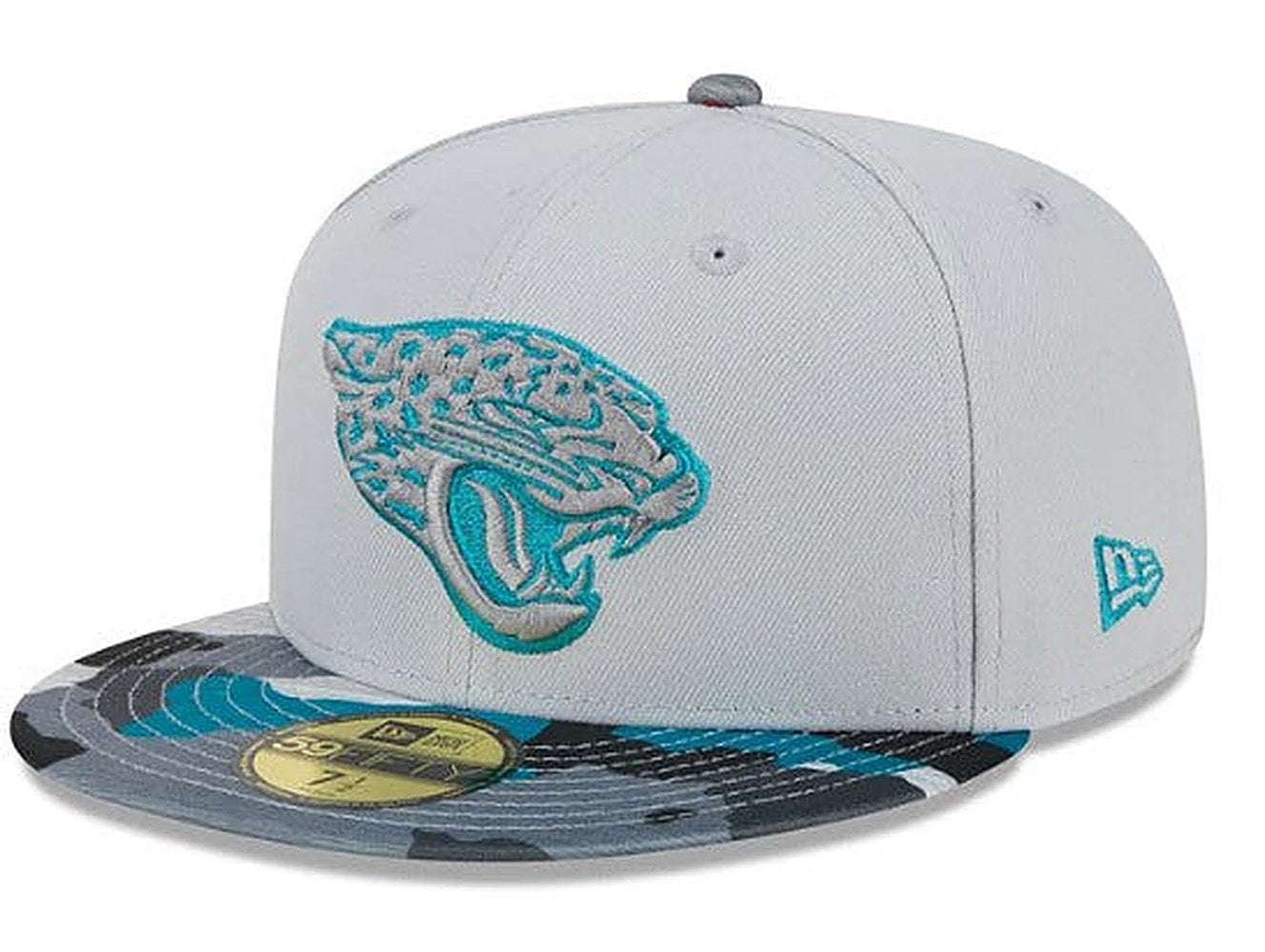 Jacksonville Jaguars New Era 59Fifty fitted cap with camo brim and embroidered logo