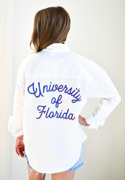 University of Florida Gators Gameday Social Ladies Ripley Roped Button Up
