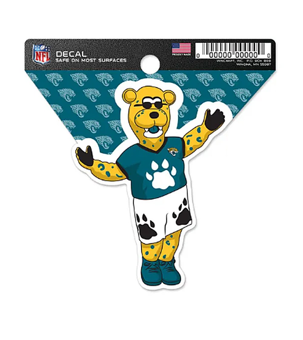 Jacksonville Jaguars WinCraft Mascot Jaxson de Ville Clean Cut Decal 3"X4"