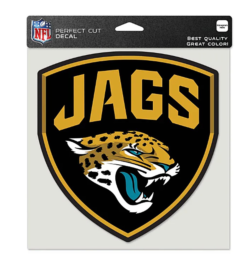 Jacksonville Jaguars WinCraft Secondary Logo Shield Perfect Cut Decal 8"X 8"