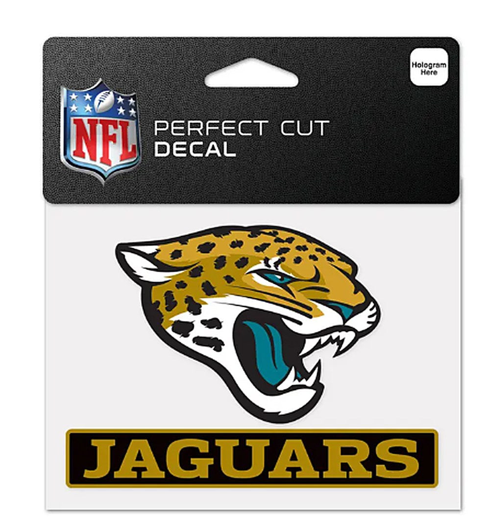 Jacksonville Jaguars Wincraft "Jaguars" Perfect Cut Decal 4.5" X 5.75"
