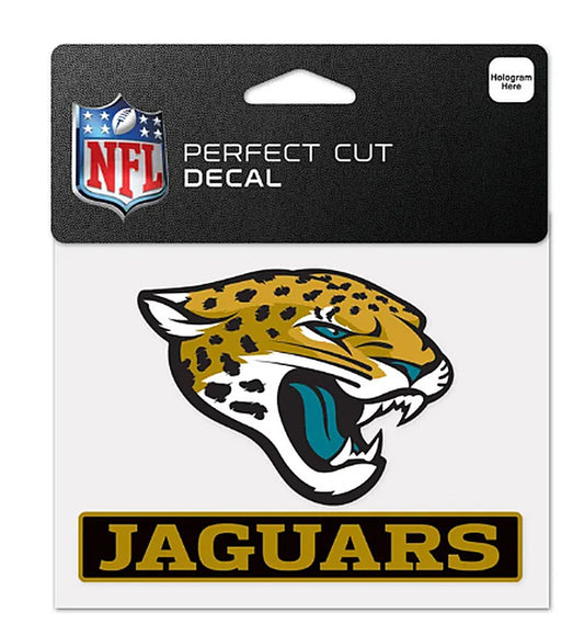 Jacksonville Jaguars Wincraft "Jaguars" Perfect Cut Decal 4.5" X 5.75"