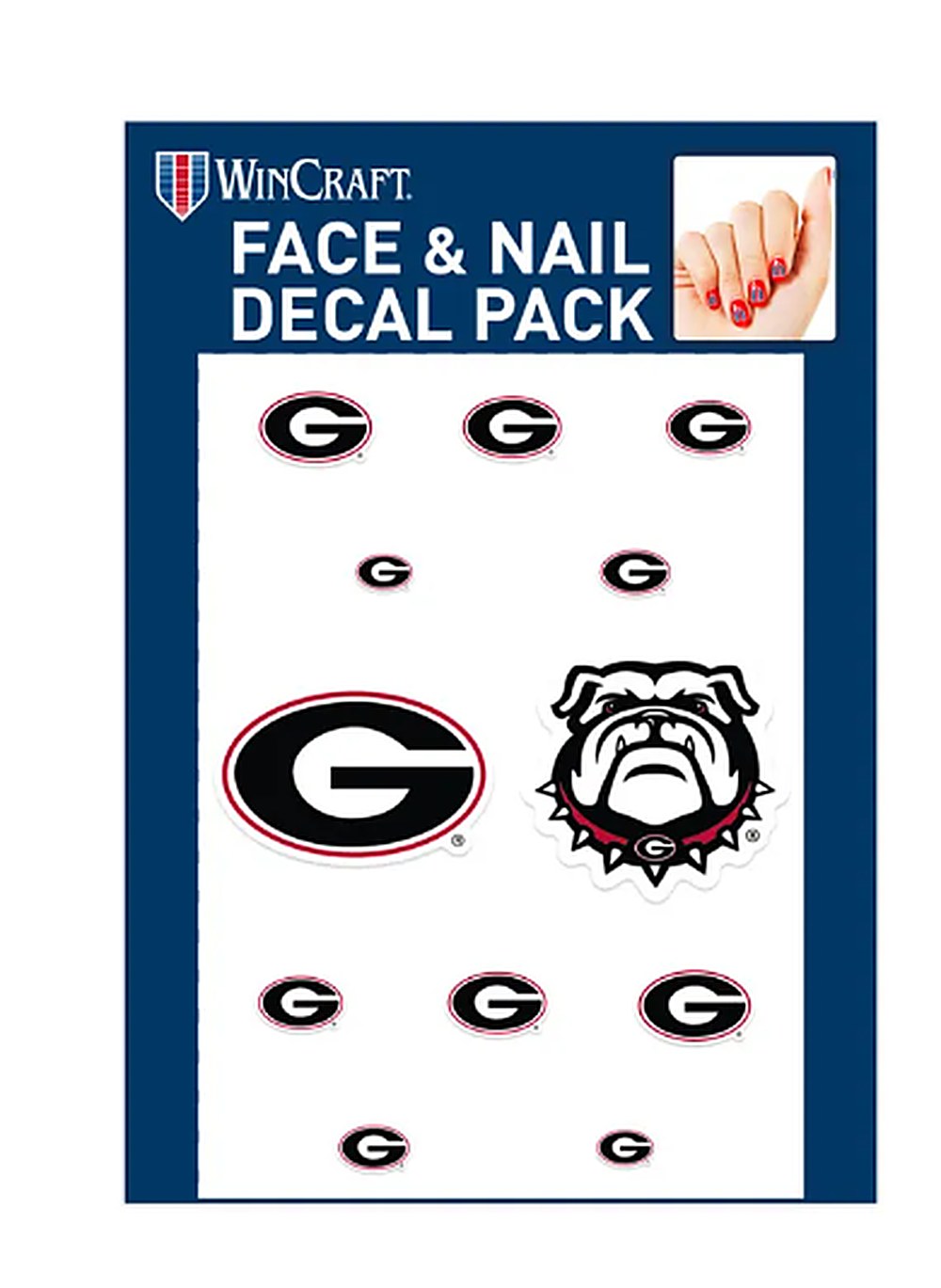 University of Georgia Bulldogs Wincraft Nail and Face Tattoo
