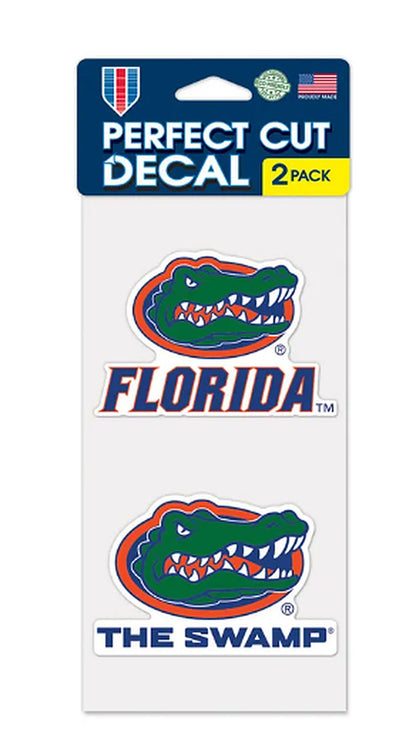 University of Florida Gators Wincraft Perfect Cut Decal Set of 2 4" X 4" -  Florida/The Swamp