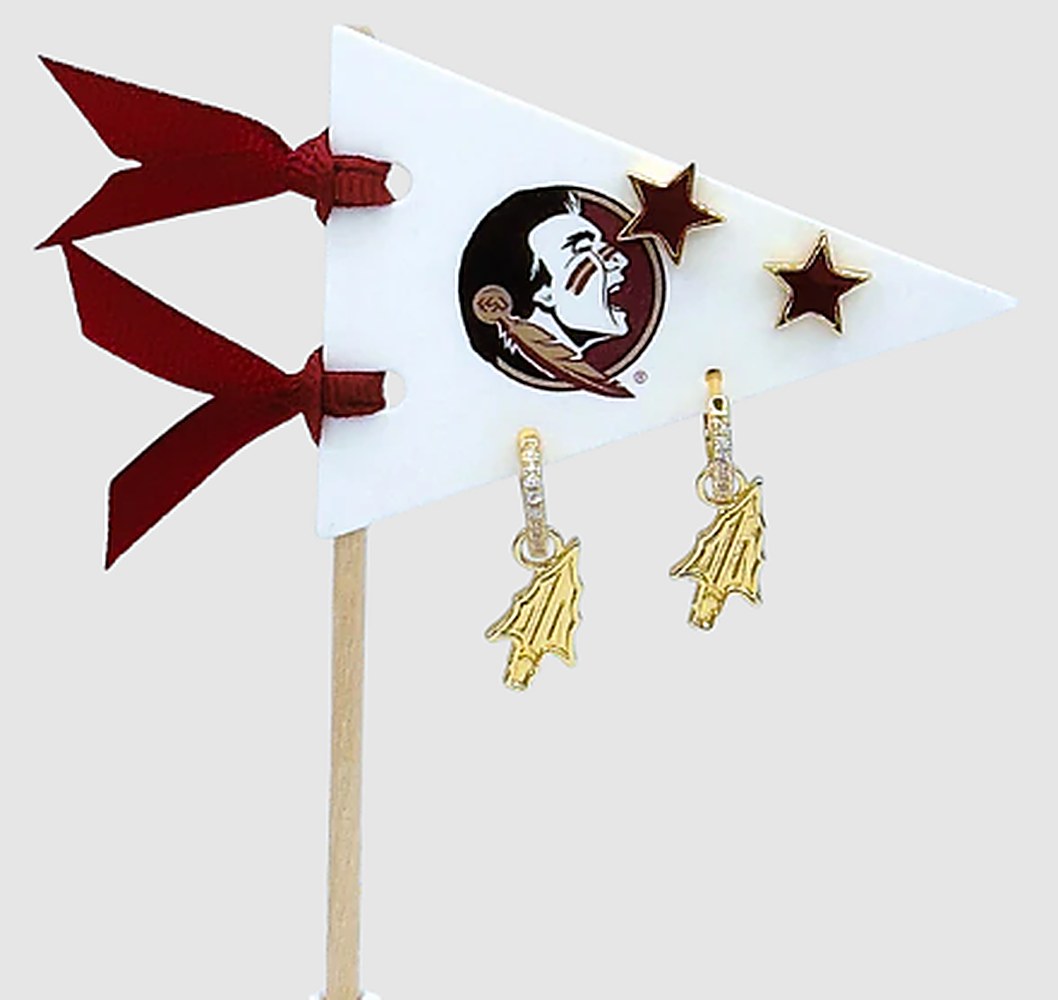 Florida State Seminoles Color Shout Stars/Spear Gold - 2 Piece Earrings