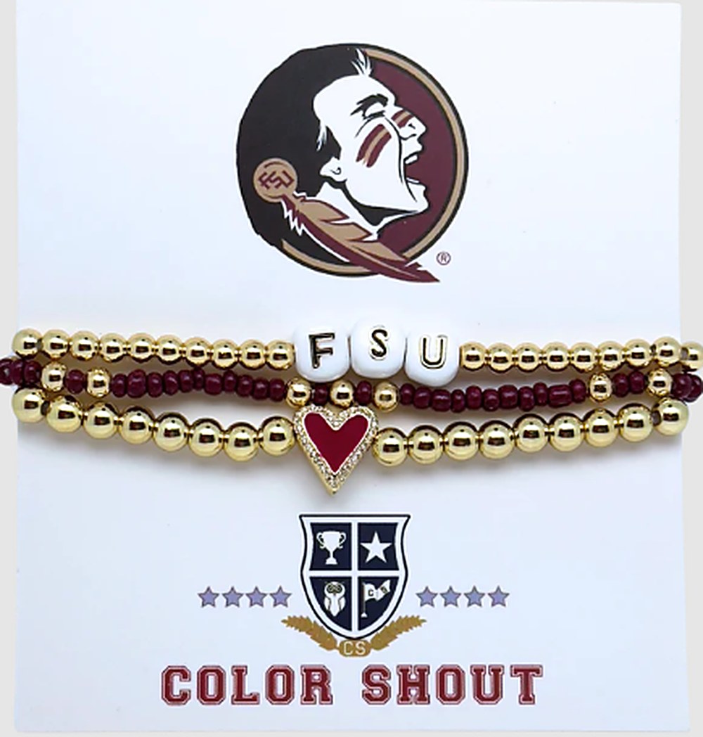 Florida State Seminoles Color Shout Set of 3 Bracelets