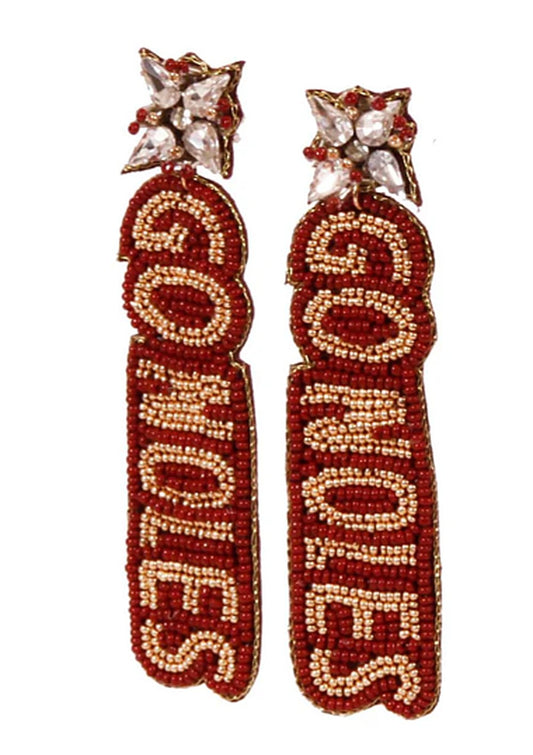 Florida State Seminoles Desden Go Noles Hand Beaded Earrings