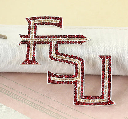 Florida State Seminoles Seasons Jewelry Crystal Log FSU Pin