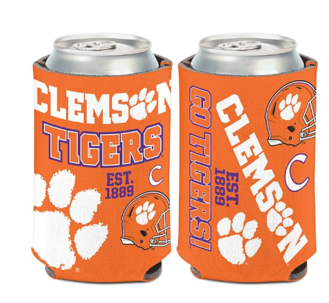 Clemson Tigers Wincraft Scatter Logos Can Cooler 12oz