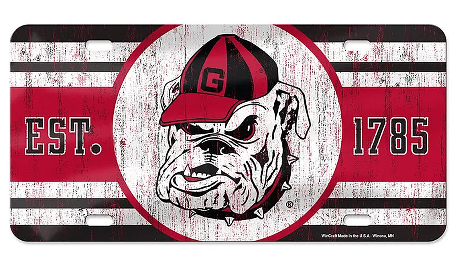 Georgia Bulldogs Wincraft Established 1785 Acrylic License Plate