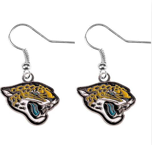 Jacksonville Jaguars Aminco Dangler Jag Head Earrings