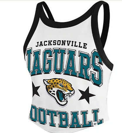 Jacksonville Jaguars '47 Brand Women's Energize Sporty White Tank