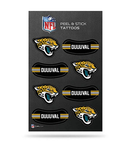 NFL Jacksonville Jaguars Peel & Stick Temporary Tattoos - Eye Black - Game Day Approved! By Rico Industries