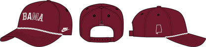 NCAA Alabama Crimson Tide Nike Rise BR 5P Structured Adjustable Cap