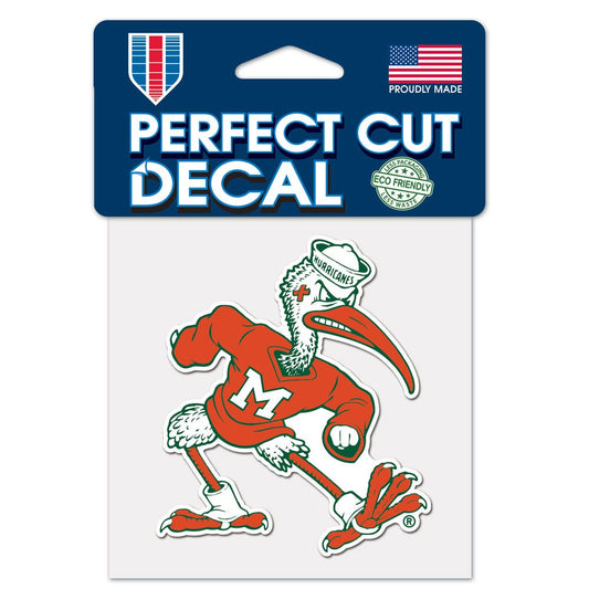 NCAA Miami Hurricanes WinCraft Vintage Collegiate Perfect Cut Color Decal 4" x 4"