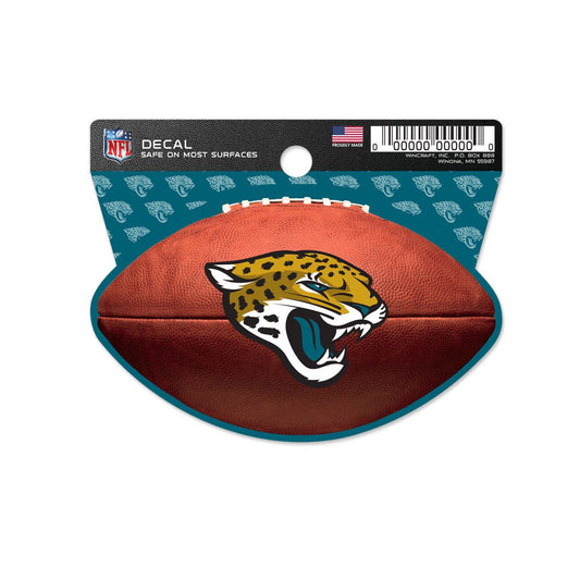 NFL Jacksonville Jaguars WinCraft Football Clean Cut Decal 3 x 4 Inch Teal and Black