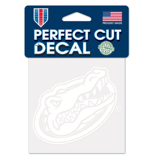 NCAA Florida Gators WinCraft Perfect Cut White Decal 4" x 4"
