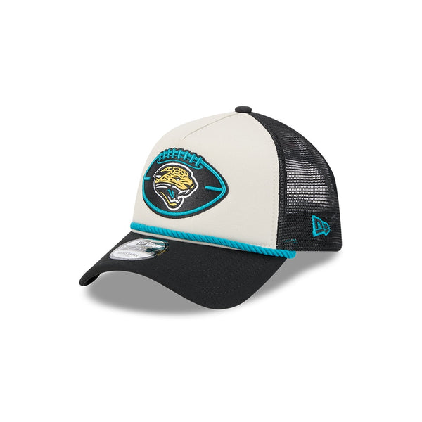 Jacksonville Jaguars New Era 2024 Sideline Historic 9Forty A-Frame Trucker Adjustable Hat