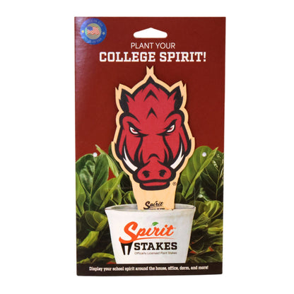 Arkansas, University of - Razorback Head Color Plant Stake