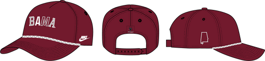 NCAA Alabama Crimson Tide Nike Rise BR 5P Structured Adjustable Cap