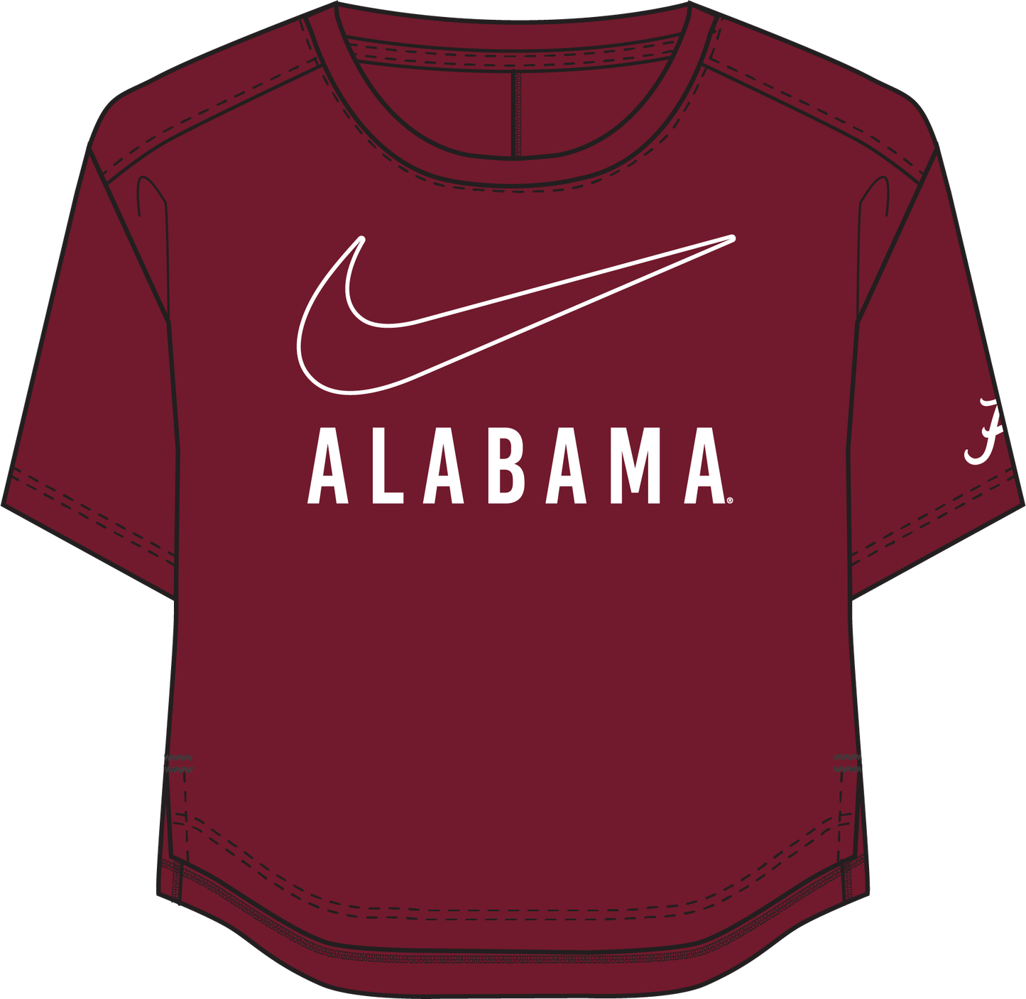 NCAA Alabama Crimson Tide Nike Women's Performance DF Crop Top