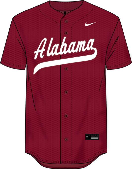 NCAA Alabama Crimson Tide Nike College Baseball Replica Road Wordmark Jersey