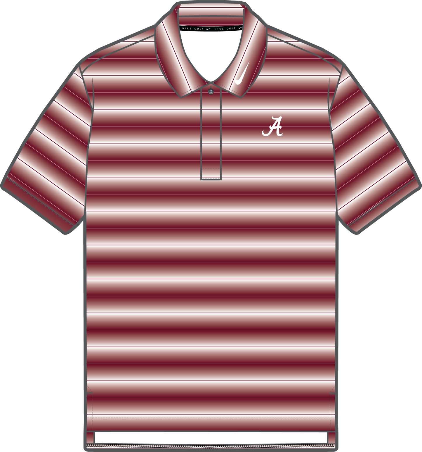 NCAA Alabama Crimson Tide Nike Men's Primary Logo Par Stripe Polo