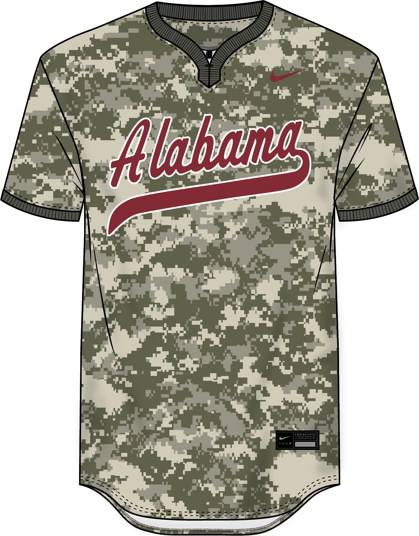 NCAA Alabama Crimson Tide Nike College Baseball Replica Alt 2 Wordmark Jersey