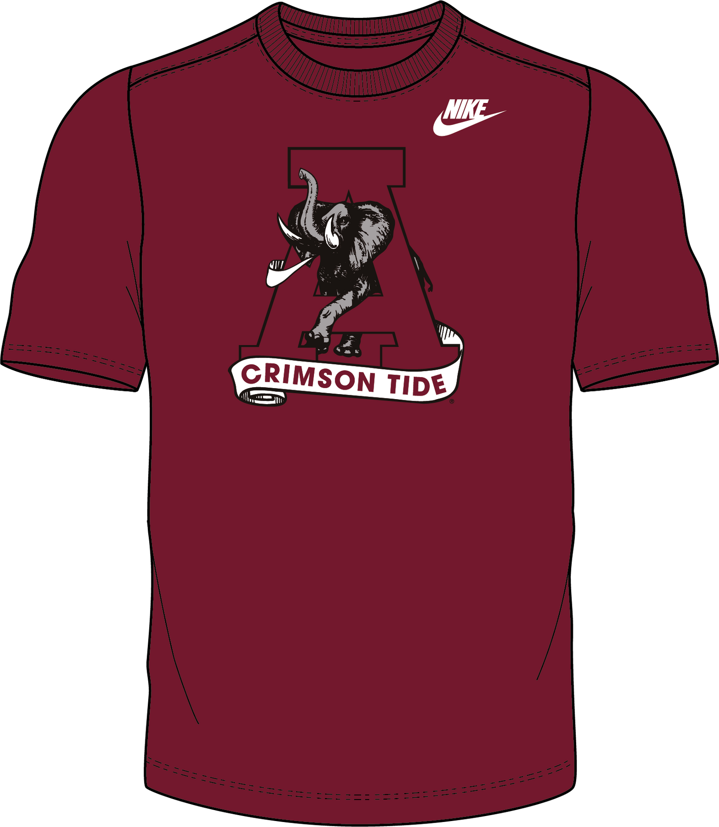 NCAA Alabama Crimson Tide Nike Men's Legacy Cotton Alternate Logo Tee (Crimson)