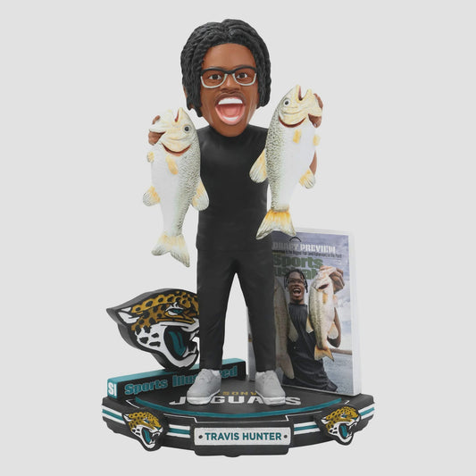 TRAVIS HUNTER JACKSONVILLE JAGUARS BIGGEST FISH IN THE POND SPORTS ILLUSTRATED COVER BOBBLEHEAD