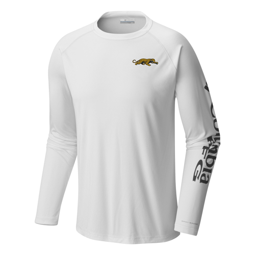 NFL Jacksonville Jaguars Prowler Columbia PFG Terminal Tackle Fish Flag Long Sleeve Shirt - White