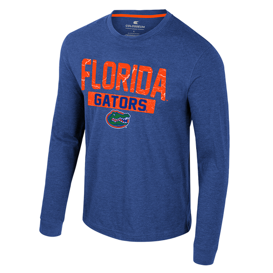 Florida Gators Long Sleeve Distressed Blue Colosseum Shirt