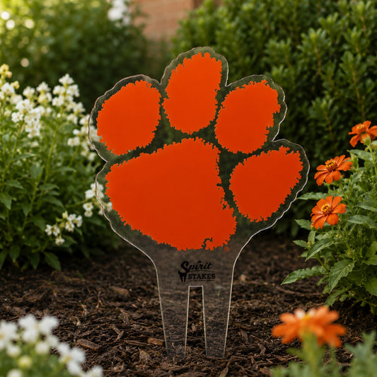 Clemson Tiger Paw Garden Sign