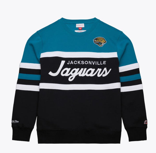 Jacksonville Jaguars Mitchell & Ness Vintage Logo Head Coach Fleece Pullover Sweatshirt