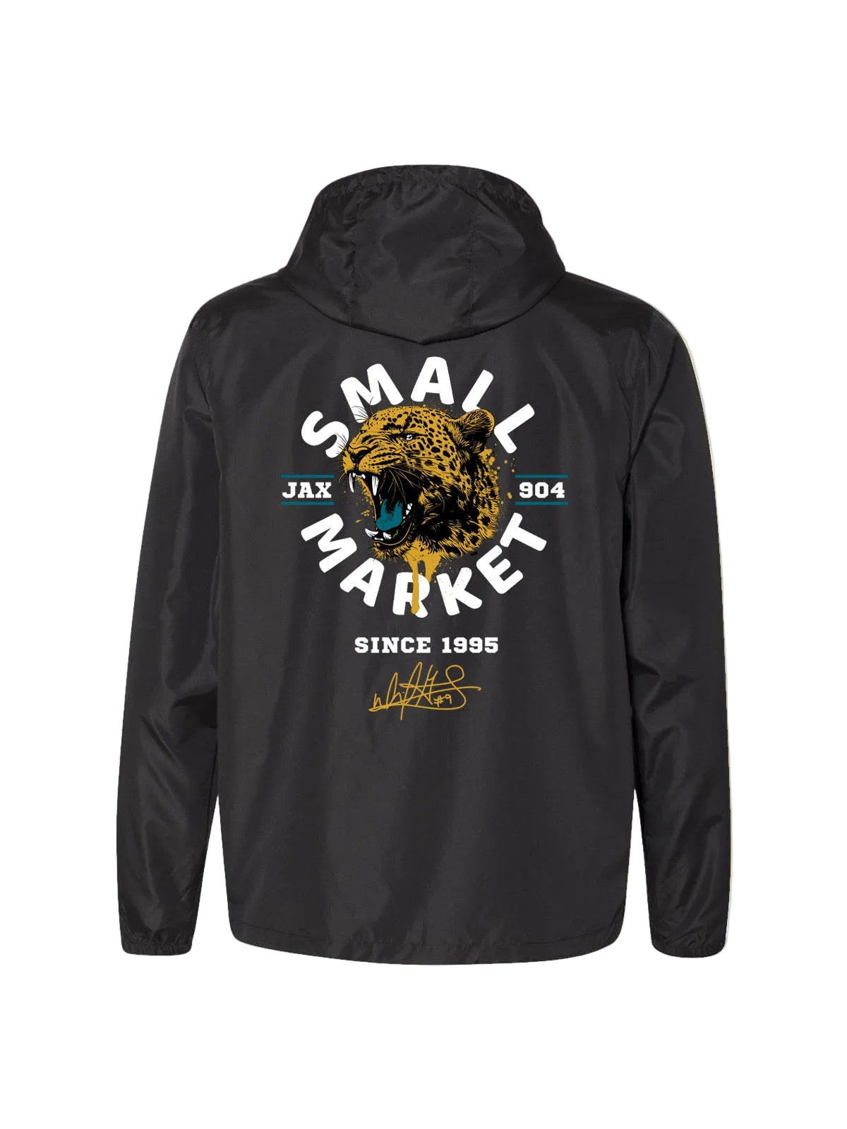 Jacksonville Just A Small Market Team By David Garrard Black Windbreaker Jacket
