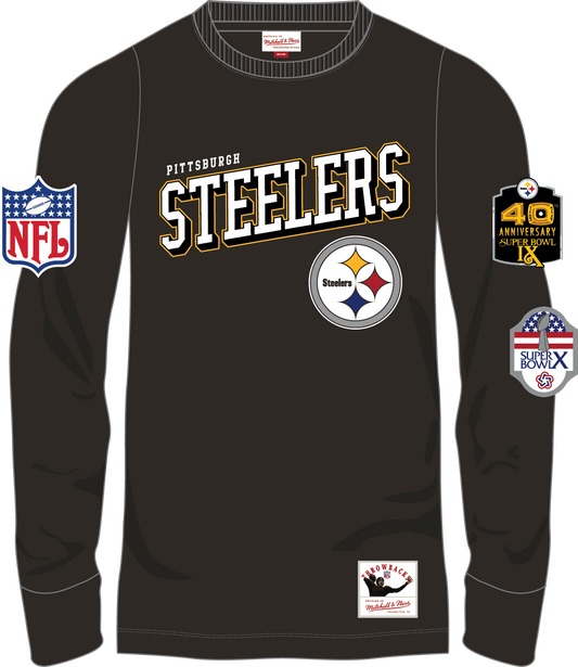 Pittsburgh Steelers Mitchell & Ness Men's Training Camp Black Long Sleeve T-Shirt
