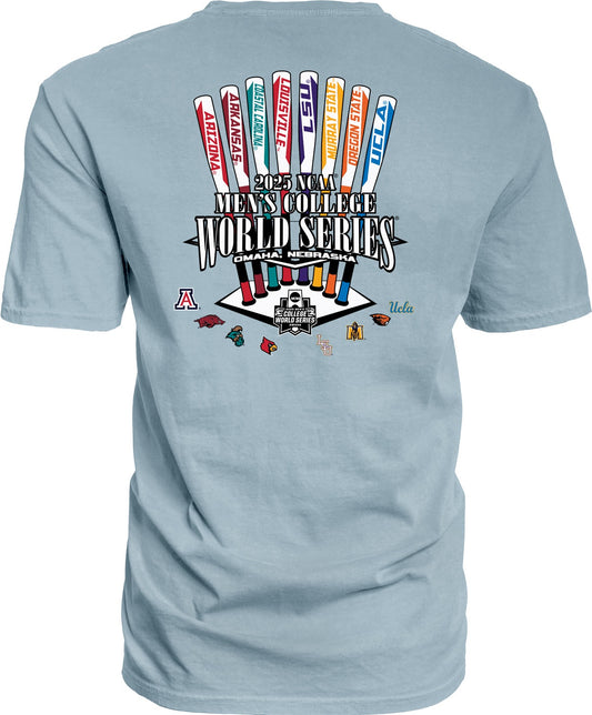 NCAA Mens College World Series 2025 8 Team Fee Post Denim T-Shirt