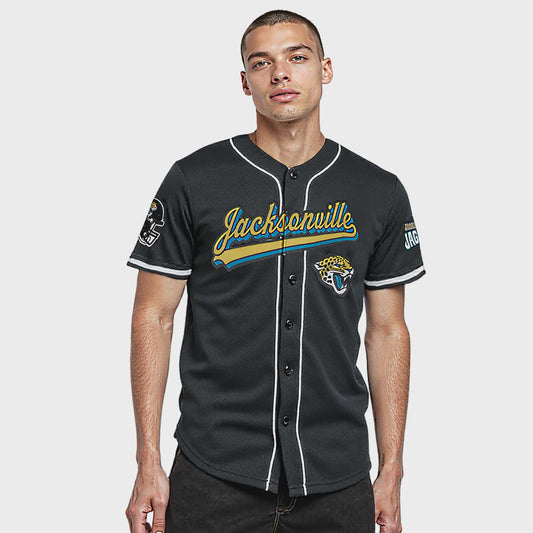 Jacksonville Jaguars Men's Button Down Mesh Top Script Tail