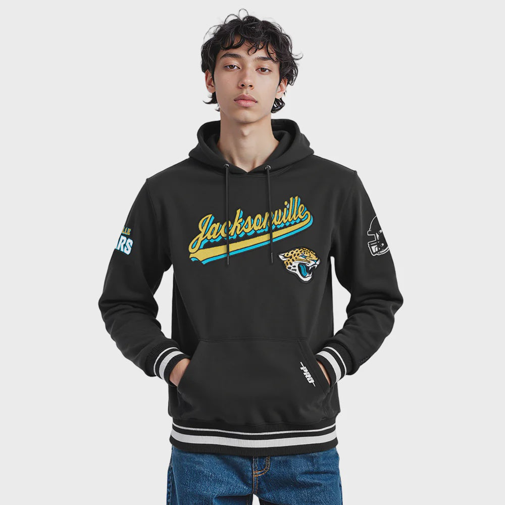 JACKSONVILLE JAGUARS SCRIPT TAIL MEN'S RIB FLC PO HOODIE