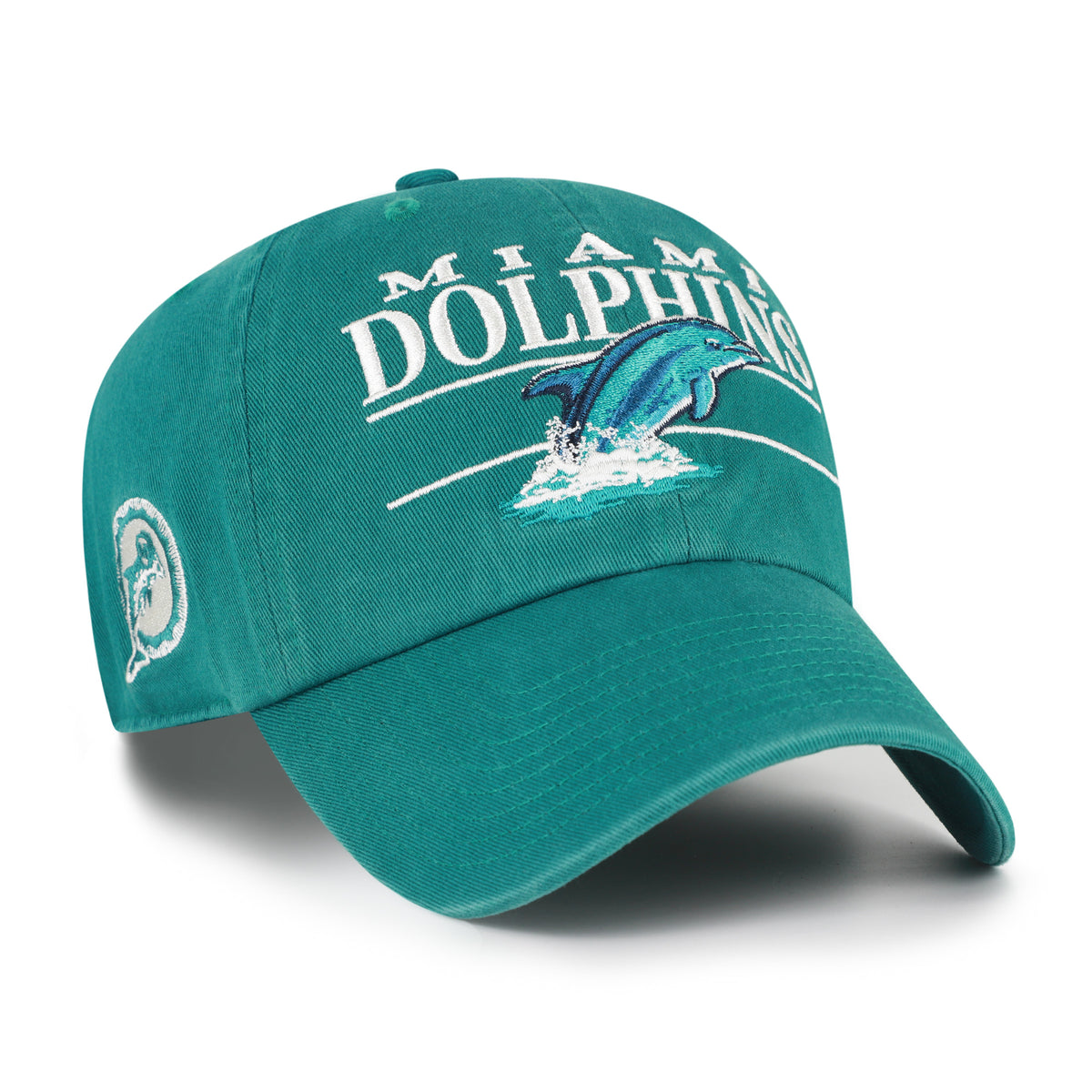 NFL Miami Dolphins '47 Brand KO Graphic Clean Up Teal Hat - angle