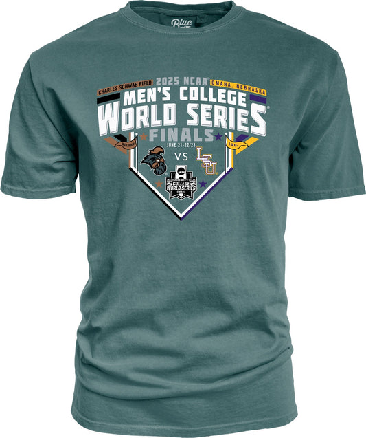 NCAA Finals Mens College World Series 2025 LSU vs Coastal Carolina Flavor Saver Teal T-Shirt