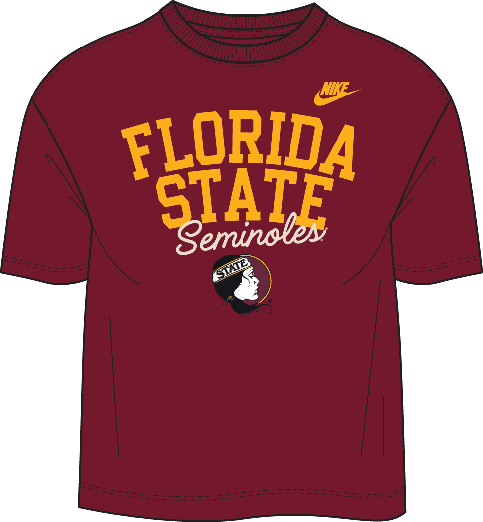 NCAA Florida State Seminoles Nike Women's Legacy Boxy Tee (Garnet)