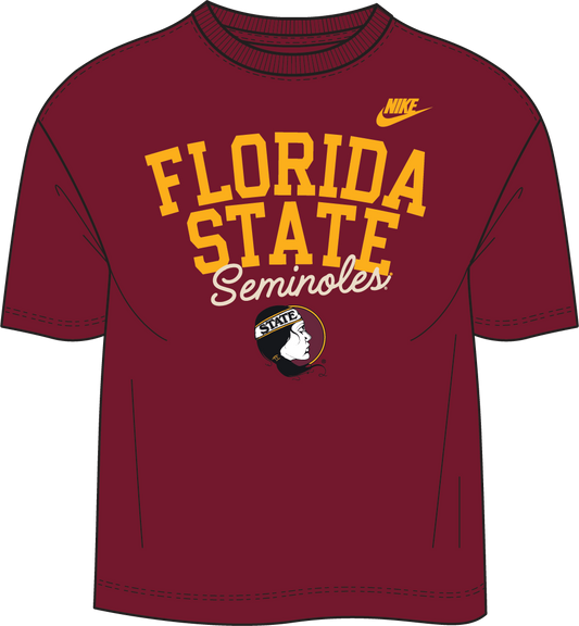 NCAA Florida State Seminoles Nike Women's Legacy Boxy Tee (Garnet)