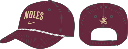 NCAA Florida State Seminoles Nike Rise Campus 5P Structured Adjustable Cap (Garnet)