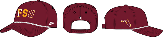 NCAA Florida State Seminoles Nike Rise BR 5P Structured Adjustable Cap (Garnet)