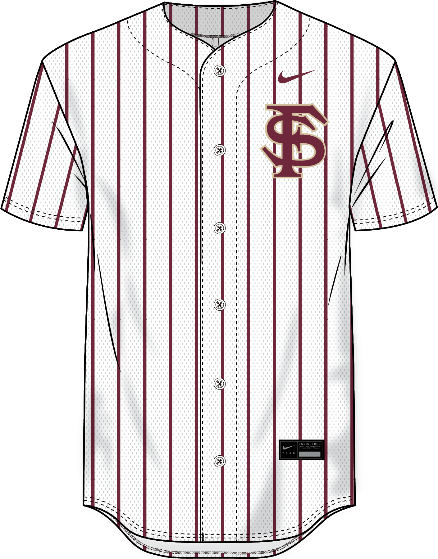 NCAA Florida State Seminoles Nike College Baseball Replica Home Wordmark Jersey (White)
