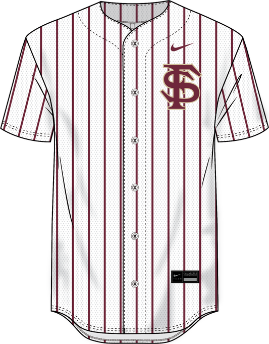 NCAA Florida State Seminoles Nike College Baseball Replica Home Wordmark Jersey (White)