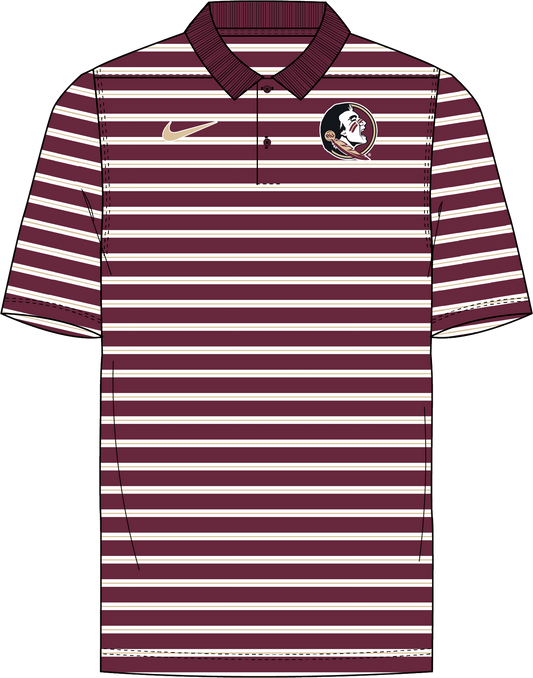 NCAA Florida State Seminoles Nike Men's Striped Primary Logo Polo (White)