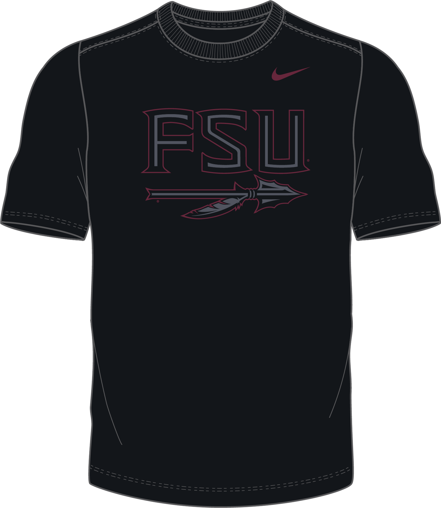 NCAA Florida State Seminoles Nike Men's Performance Fleece Color Pop Logo Hoodie (Black)
