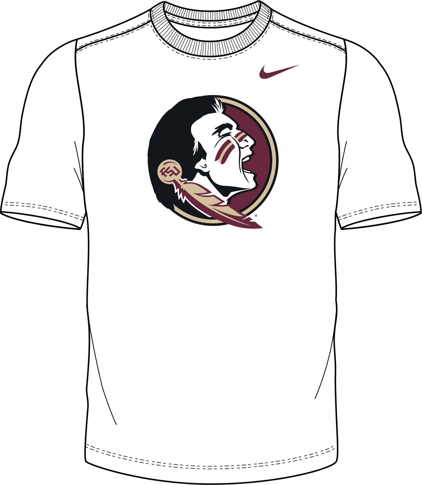 NCAA Florida State Seminoles Nike Men's Cotton Primary Logo Tee (Black)